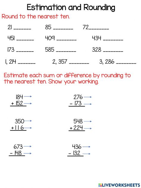 Rounding Off Numbers Worksheets For Grade 3, Estimation Worksheet, Teacher Lesson Plans Elementary, Rounding Off Numbers, Rounding Activities, Rounding Worksheets, Excel Worksheet, Rounding Numbers, Worksheets For Grade 3