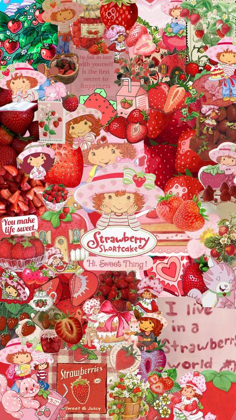 Strawberry Shortcake Desktop Wallpaper, Strawberry Shortcake Wallpaper Iphone, Strawberry Shortcake Wallpaper Laptop, Cutsie Wallpapers, Cute Core Wallpaper, Strawberry Shortcake Wallpaper, Wallpaper Cantik Iphone, Cute Wallpapers Aesthetic, Strawberry Wallpaper