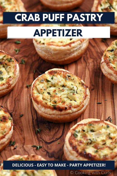 Crab Puff Pastry Appetizers, Puff Pastry Shells Recipes, Refrigerator Dough, 23 Psalm, Bacon Puffs, Crab Puffs, Muffin Cups Recipes, Cups Recipes, Puff Pastry Shells