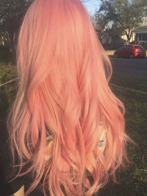 Peachy Pink Hair, Coral Hair, Peach Hair, Hair Color Pastel, Fantasy Hair, Hair Color Pink, Short Hair Color, Pastel Hair, Dye My Hair