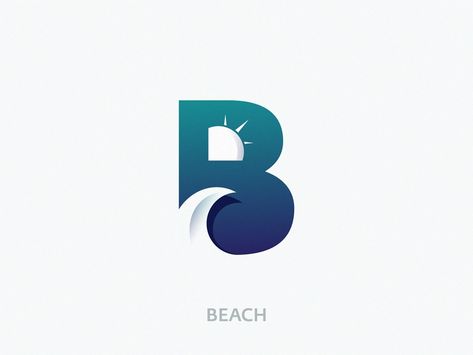 Beach letter B by Yuri Kartashev on Dribbble Letter B Logo Design, B Logo Design, Letter B Logo, B Logo, Logos Ideas, Flyer Design Inspiration, Monogram Logo Design, Wood Letters, Letter B