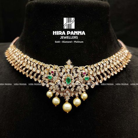 Closed Open Setting Diamond Necklace, Open Close Setting Diamond Necklace, Open Close Setting Diamond Jewellery, Open Setting Diamond Necklace, Close Setting Diamond Jewellery, Close Setting Diamond Necklace, Diamond Necklace Set Indian, Hindu Jewelry, Ruby Necklace Designs