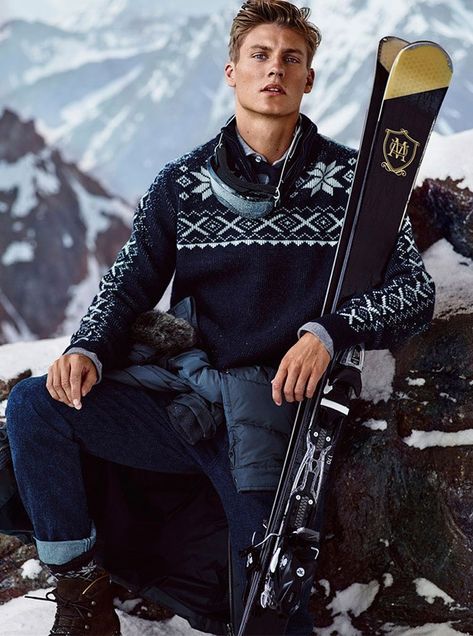 Mikkel Jensen by Hunter & Gatti for the Massimo Dutti’s Apres Ski limited collection Fall Winter 2015 Campaign Mens Apres Ski Outfit, Men Apres Ski Style, Apres Ski Style Men, Mens Apres Ski Style, Apres Ski Outfit Men, Afterski Outfit, Skier Outfit, Mikkel Jensen, Ski Fashion Men