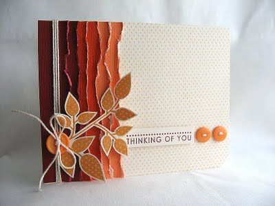 Bags Crochet, Leaf Cards, Color Challenge, Torn Paper, Thanksgiving Cards, Card Making Inspiration, Fall Cards, Card Sketches, Card Tags