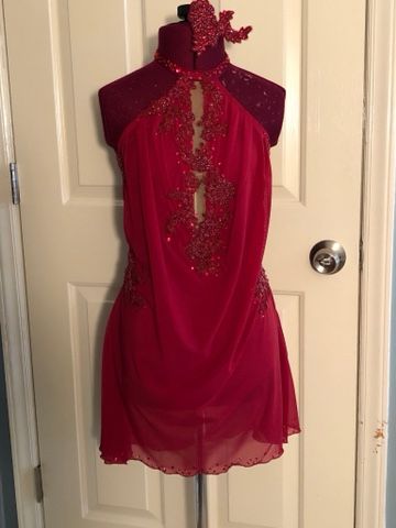 Red Lyrical Costume, Red Lyrical Dance Costumes, Contemporary Leotard, Red Dance Costumes, Dance Fits, Pretty Dance Costumes, Lyrical Dresses, Lyrical Costumes, Dance Costumes Lyrical