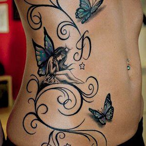 These charming mythological creatures originated in the medieval period, and they appear in all sorts of folklore as well as literature. Believed to live in forests, caves, and gardens, these little fairies are renowned for their mischievous ways and their playful, youthful sides. Below, we’ve put together a pixie tattoo dictionary, explaining the meaning behind … Tattoo Fairy, Pixie Tattoo, Butterfly Tattoos Images, Butterflies Tattoo, Belly Tattoos, Butterfly Tattoos For Women, Fairy Tattoo Designs, Inspiration Tattoos, Geniale Tattoos