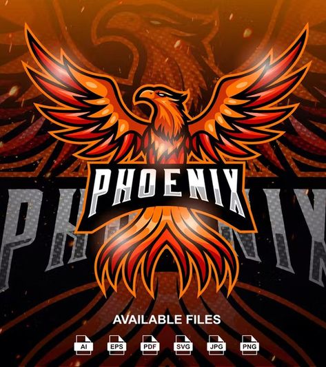 Phoenix Esport Logo Template AI, EPS Phoenix Esport Logo, Geometric Logo Inspiration, Phoenix Logo Design, Phoenix Pictures, Logo Phoenix, Fantasy Football Logos, Phoenix Logo, Academy Logo, Logo Feminine