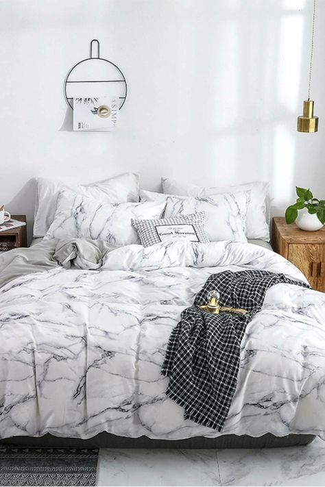 Bedding Photography, Cute Bed Sets, Marble Bed, Marble Bedding, Marble Duvet Cover, Flower Duvet Cover, Pattern Bedding, Dye Patterns, Kids Duvet Cover