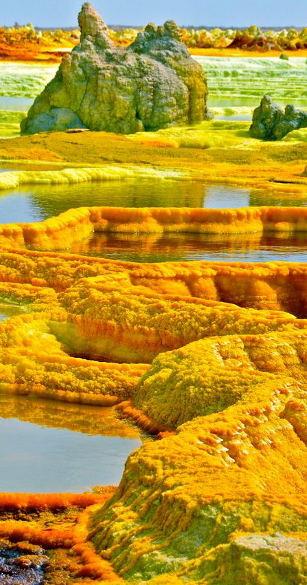 Dallol Volcano, Ethiopia Dallol Ethiopia, Katla Volcano Iceland, Monte Roraima, Icelandic Volcano, Dallol Volcano Ethiopia, Lava Fields Iceland, Taal Volcano Eruption, Exotic Vacations, Colorful Places