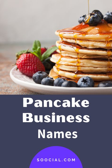 Pancake Business, Cake Business Names, Pancake Shop, New Business Names, Shop Name Ideas, Business Name Ideas, Truck Names, Baby Pancakes, Coffee Shop Business