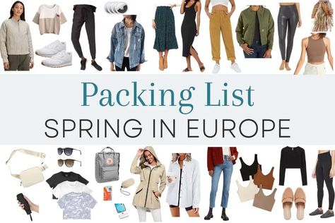 What to Pack for Spring in Europe: A Complete Packing List and Outfit Inspiration Europe In A Carry On Spring, Europe In March Packing, Capsule Packing Spring Europe, Fashion For Europe Travel Outfits, 3 Week Packing List Europe, What To Take To Europe Packing Lists, Amsterdam Packing List Spring, Packing For Europe In May, Krakow Outfits Spring