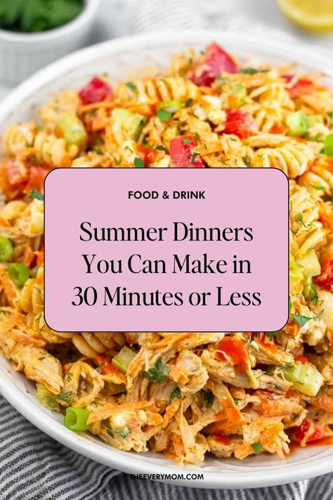 Easy Healthy Summer Dinners, Easy Vacation Dinners, Cool Dinners For Hot Days, August Dinner Ideas, Quick Easy Dinners For Family, Quick Yummy Dinners, Healthy Easy Dinner Recipes For Family, Simple Dinners For Family, Dinner For Hot Days Summer