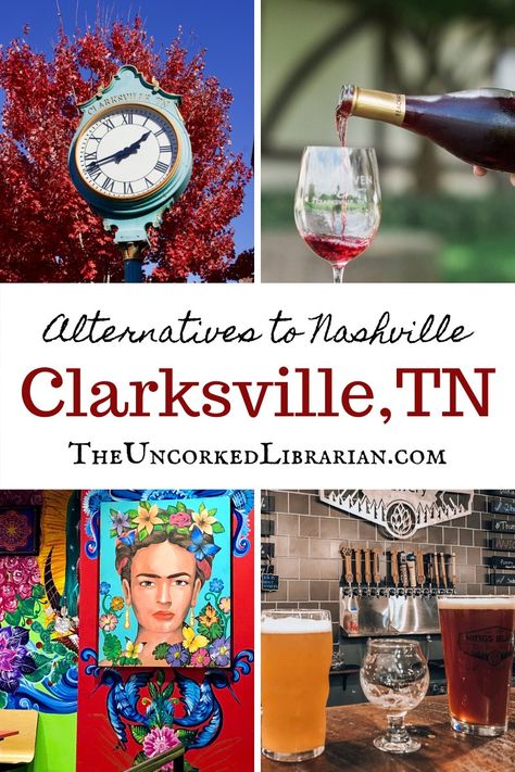 Are you looking for Nashville alternatives? Clarksville, TN is only one hour away. Find 18 things to do in Clarksville, TN including, a winery, breweries, a distillery, and endless literary cafes. Clarksville is perfect for book lovers and travelers looking for boozy spots. #Tennessee #Clarksville #ClarksvilleTN #UnitedStates Travel Tennessee, Glass Restaurant, Clarksville Tennessee, Literary Travel, Southern Travel, Tennessee Travel, Wayne County, Travel Bucket List Usa, Clarksville Tn