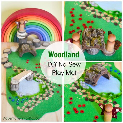 Woodland Meadow DIY No-Sew Felt Play Mat: Use this mat with different natural elements to create an enchanting Waldorf-inspired fairy world in your playroom! Felt Play Mat Diy, Cat Treats Recipes, Play Mat Diy, From Scratch Cookies, Woodland Meadow, Felt Play Mat, Recipes From Scratch, Treats Recipes, Felt Fairy