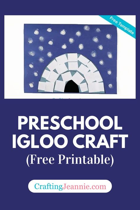 Preschool Igloo Craft (Free Printable) Igloo Art Preschool, Igloo Template Free Printable, Igloo Crafts For Preschoolers, Igloo Crafts For Toddlers, Igloo Craft Preschool, Igloo Template, Igloo Craft, Letter I Activities, Letter J Crafts