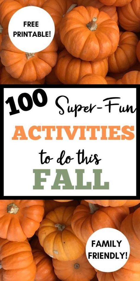 Looking for some fun fall activities to do with your family? Check out this list of 100 Super-Fun Family-Friendly Fall Activities! Lots of amazing activities to take advantage of during the amazing fall weather! These are the perfect items to add to your fall bucket list! Free Printable included - check them off as you go! Click to get started on fall fun! #fall #fallactivities #familyactivities #fallbucketlist #outdoors #family #fun #kids #teens #preschoolers #adults Fall Fun Friday Activities, Outdoor Fall Kids Activities, Fun Fall Things To Do With Kids, Fall Break Activities, Fall Group Activities For Adults, Fun Fall Activities For Teens, Fall Group Activities, Fall Fun For Kids, Fall Activities For Teens