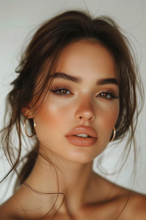 Bridal Makeup For Blue Eyes Dark Hair, Autumnal Bridal Makeup, Earthy Wedding Makeup, Sunny Makeup Looks, Soft Contour Makeup, Summer Make Up Natural, Light Eye Makeup Looks, Maternity Photography Makeup, Natural Brown Makeup Look