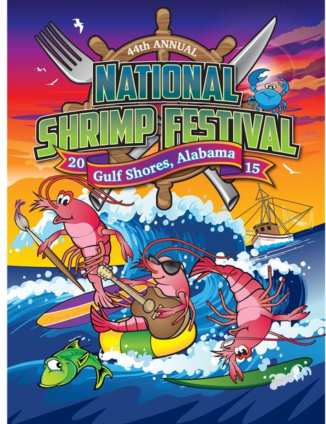 The 45th Annual National Shrimp Festival will be held October 13-16, 2016. The festival is held annually in the heart of Gulf Shores, Alabama. Shrimp Festival, Gulf Shores Beach, National Festival, Alabama Beaches, Dauphin Island, Fort Morgan, Gulf Shores Alabama, Ocean Springs, Orange Beach