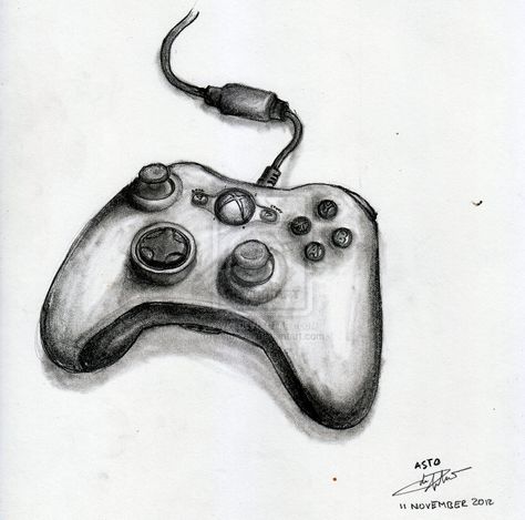 Control Xbox Dibujo, Joystick Drawing, 3d Object Drawing, Gamer Drawings, Xbox Drawing, Game Controller Drawing, Controller Sketch, Xbox Controller Drawing, Remote Drawing