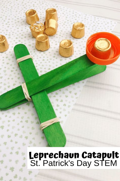 St Patrick's Day Popsicle Stick Crafts, St Patrick's Day Science Preschool, St Patrick’s Day Decorations For Kids, Popsicle Stick St Patricks Day Craft, Saint Patrick's Crafts For Kids, St Patricks Stem Activities For Kids, At Patrick Day Activities, St Pats Activities For Kids, St Patricks Day Easy Craft