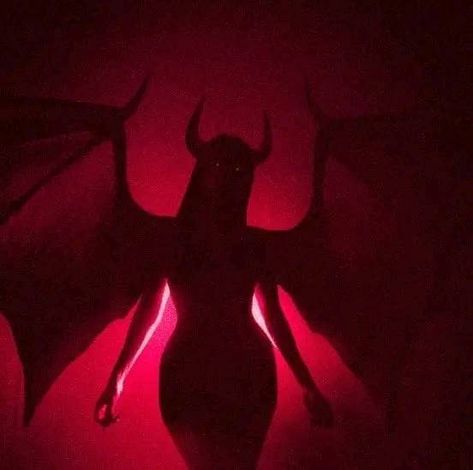 Demon Aestethic Female, Red Succubus Art, Female Shadow Demon, Demon Asthetic Picture, Red Horns Aesthetic, Woman Vampire Aesthetic, Demoness Aesthetic, Red Witchy Aesthetic, Demon Red Aesthetic