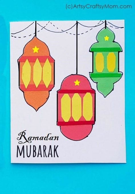 Here are some Beautiful Ramadan Crafts and Activities for Kids that will make learning about the importance of this holy Muslim month fun and enjoyable! Eid Card Ideas, Eid Card Template, Festival Crafts, Cards Diy Easy, Kids Holidays, Eid Greeting Cards, Cardstock Crafts, Eid Card, Eid Mubarak Greeting Cards