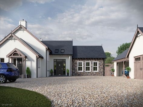 Irish House Designs, Irish Cottage Interiors, House Exterior Cladding, Dormer House, House Designs Ireland, Cottage Extension, Irish Houses, Rural Architecture, Instagram Kitchen