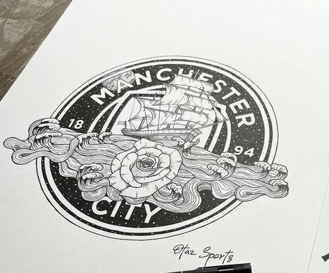 Manchester City Tattoo Ideas, Manchester City Tattoo, Treble Tattoo, Football Trophies, Funky Tattoos, City Tattoo, Sibling Tattoos, Half Sleeve Tattoos For Guys, Half Sleeve Tattoo