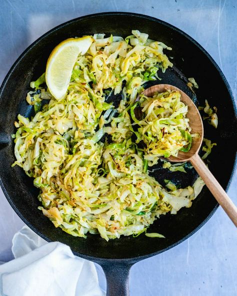 Apples And Cabbage Recipe, Best Cabbage Recipe, Napa Cabbage Recipes, Cabbage Recipes Healthy, Creamy Shrimp Pasta, A Couple Cooks, Sauteed Cabbage, Baked Avocado, Vegetable Side Dishes Recipes