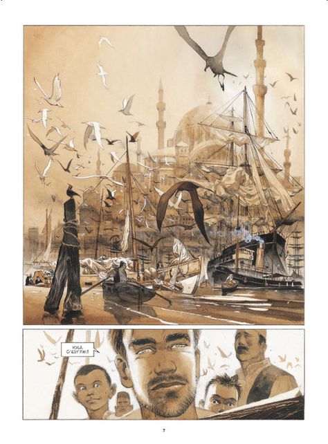 J'aime cette planche parce que j'aime les BD avec de grandes images très détaillées et artistiques. En plus de l'intrigue, c'est aussi une belle oeuvre d'art qui est belle à regarder! Graphic Novel Layout, Dragon Age Comics, Moebius Art, Bd Art, Comic Book Layout, Comic Layout, Graphic Novel Art, Comic Book Pages, Bd Comics