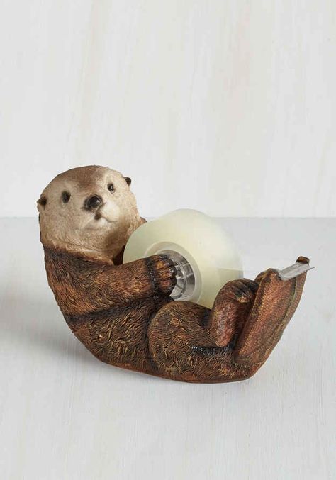 Otter Tape Dispenser Best White Elephant Gifts, Tanah Liat, Tape Dispenser, Cute Desk, White Elephant, Dorm Decor, White Elephant Gifts, Elephant Gifts, Popsugar