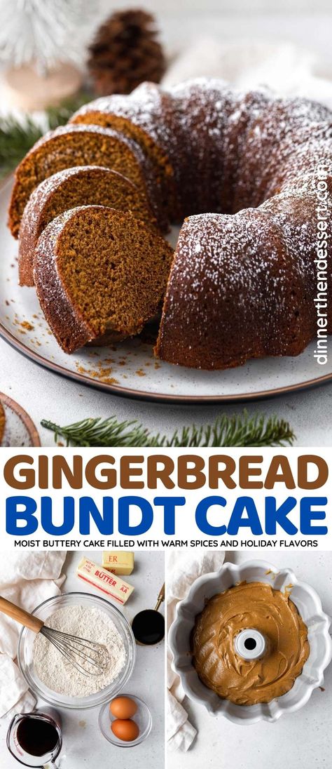 Gingerbread Bundt Cake is the perfect spiced cake for the holidays made with molasses, ginger and warm spices for true gingerbread flavor. Gingerbread Bundt Cake Easy, Ginger Bread Bundt Cake, Gingerbread Bundt Cake Recipes, Beef Masala, Gingerbread Tea, Gingerbread Bundt Cake, Baking Competition, Gingerbread Recipes, Crisco Recipes