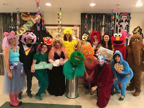 Sesame Street Group Costumes, Sesame Street Costumes Group, Work Theme Halloween Costumes, Halloween Costumes Group Work, Sesame Street Halloween Costumes Group, Muppets Group Costume, Muppet Costumes Diy, Muppets Costume Group, Halloween Costumes Sesame Street