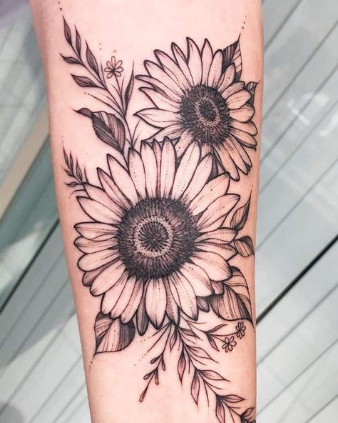 135 Sunflower Tattoo Ideas - [Best Rated Designs in 2020] - Next Luxury Sunflower Tattoo Meaning, Sunflower Tattoo Ideas, Sunflower Tattoo Sleeve, Sunflower Tattoo Shoulder, Forearm Tattoo Women, Sunflower Tattoos, Sunflower Tattoo Design, Sunflower Tattoo, Tattoo Life