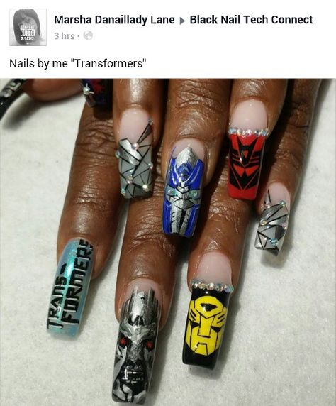 Transformers Nail Art, Transformers Nails, Universal Nails, Transformers Rescue Bots, Transformers Funny, Rescue Bots, Transformers Movie, Nail Idea, Transformers Prime