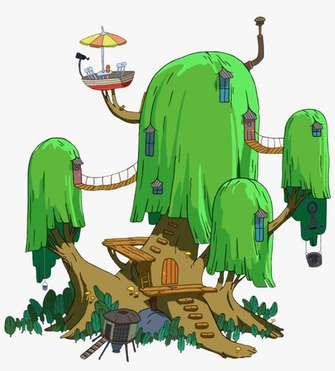 Adventure Time Tree House, Adventure Time Tree, Adventure House, Adventure Time Funny, Adventure Time Tattoo, Adventure Time Princesses, Land Of Ooo, Adventure Time Characters, Adventure Time Finn