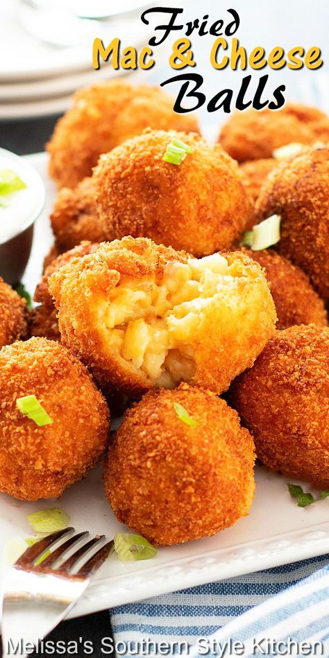 Mc N Cheese, Bread Cheese Balls, Mac And Cheese Balls Recipe, Fried Mac And Cheese Balls, Fried Appetizers, Delicious Mac And Cheese, Mac And Cheese Balls, Fried Mac N Cheese Balls, Gameday Appetizers