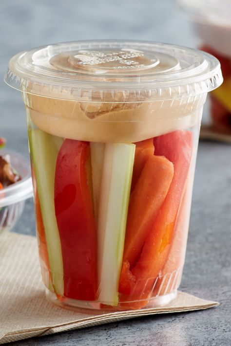 Grab And Go Salad Ideas, Parfait Cups To Go, Mini Salads In A Cup, Veggie Cups With Dip, Snack Combos, Veggie Cups, Yogurt Parfaits, Parfait Cups, Banana Nutella