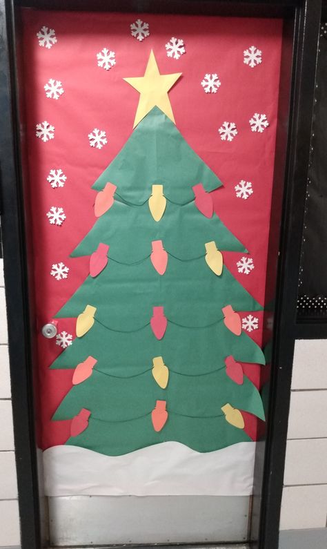 Christmas Tree Classroom Door Ideas, Christmas Tree Door Classroom, Christmas Tree Door, Christmas Tree Classroom Door, Oh Christmas Tree Door Decoration, Christmas Tree Door Decorations, Christmas Tree For Classroom Door, 3d Christmas Tree Door Decoration, Handprint Christmas Tree Classroom Door