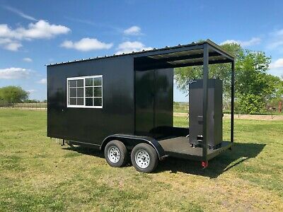 NEW BBQ PIT Reverse Flow smoker Charcoal grill Concession trailer - $8,500.00 | PicClick Porch For Trailer, Reverse Flow Smoker, Vertical Smoker, Bbq Pit Smoker, Smoker Trailer, Concession Trailer, Bbq Smokers, Bbq Pit, Tractor Trailers