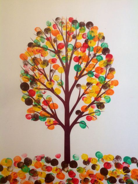 Finger Tree Painting, Fingerpaint Kids Ideas, Finger Print Activity For Kids, Finger Painting Crafts, Finger Paint Ideas, Thumb Painting For Kids, Finger Print Painting Ideas, Finger Print Art Ideas, Tree Fingerprint Art