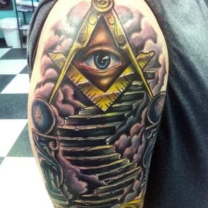 Freemasonry Tattoo, Masonic Tattoos Freemasonry, Freemason Tattoo, Eye Tattoo On Arm, Masonic Eye, Masonic Tattoos, Eye Tattoo Meaning, All Seeing Eye Tattoo, Brandon Boyd