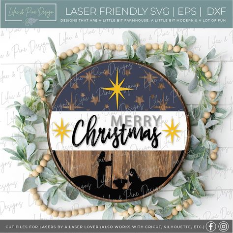 Manger Scenes, Nativity Manger, Sky Pattern, Merry Christmas Text, Laser Projects, Christmas Text, Pine Design, Merry Christmas Svg, Merry Christmas Sign