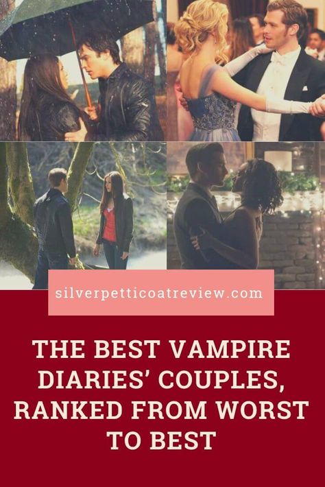 The Best Vampire Diaries' Couples, Ranked From Worst to Best #Delena #DamonAndElena #Stelena #TVD #thevampirediaries #Klaroline #romanticvampires #otp #tvcouples #fictionalcouples #listicle #bonnieandenzo #paranormalromance #byronicheroes #romantictvshows Stelena Tvd, Klaroline Tvd, Damon And Elena, Bonnie And Enzo, Stefan And Caroline, Fantasy Tv Shows, The Salvatore Brothers, Vampire Romances, Gothic Fiction