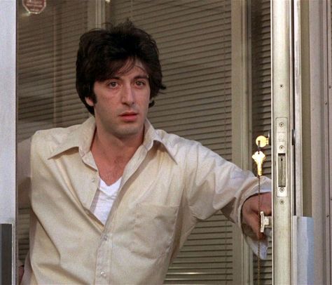 Al pacino in dog Day afternoon Young Al Pacino, New York Movie, Dog Day Afternoon, Dog Day, Al Pacino, Movie Sets, Moving Image, The Godfather, Romantic Comedy