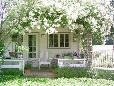 Cute Cottages, Cottage Porch, Sitting Outside, Dream Cottage, Have Inspiration, White Cottage, Cabins And Cottages, Little Cottage, Cottage Living