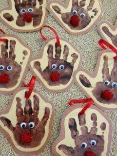 Reindeer Hand Prints Reindeer, Christmas Ornament, Christmas