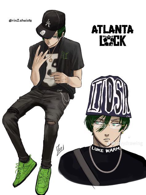 Atlanta Lock, Itoshi Blue Lock, Late 2000s Fashion, Gangsta Anime, Itoshi Rin, Rin Itoshi, Anime Gangster, Blue Lovk, Blue Clocks