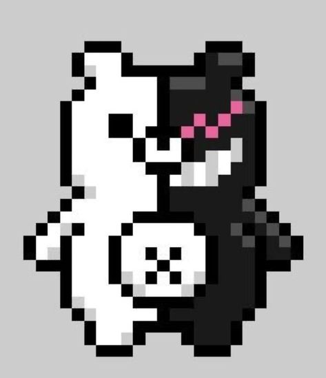 Danganronpa Monokuma/pixel Danganronpa Monokuma, Fb Banner, Piskel Art, Danganronpa Trigger Happy Havoc, Danganronpa Game, Pixel Characters, Pixel Art Grid, Danganronpa Memes, Trigger Happy Havoc