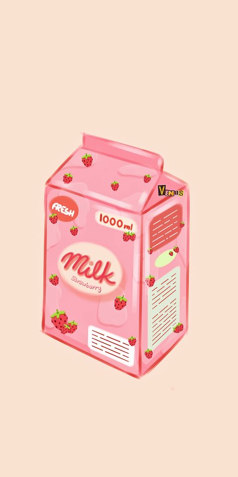 For pink aesthetic wallpaper drawing by me<3 Pink Aesthetic Wallpaper Strawberry, Milk Box Illustration, Pink Milk Aesthetic, Strawberry Milk Aesthetic Wallpaper, Milk Box Aesthetic, Milk Wallpaper Aesthetic, Milk Aesthetic Wallpaper, Aesthetic Wallpaper Strawberry, Strawberry Milk Wallpaper